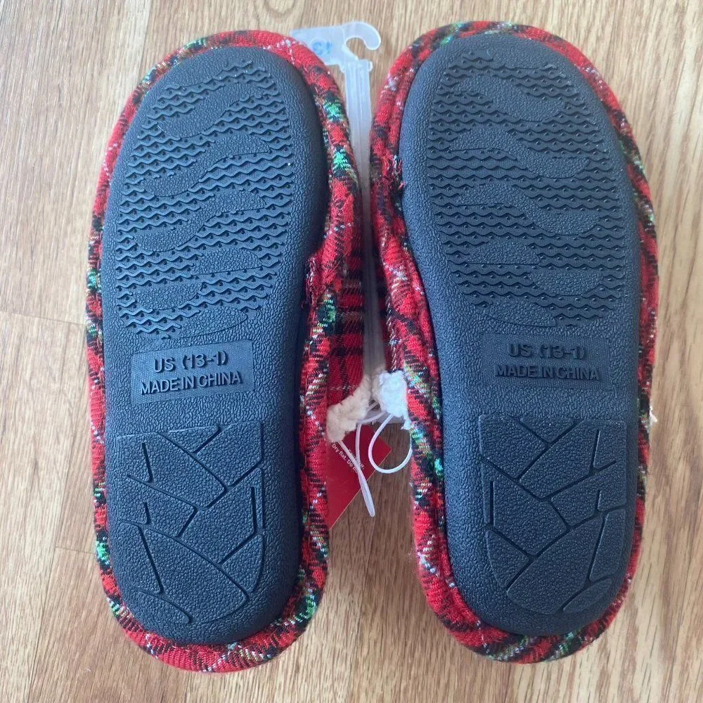 Wondershop Kids Reindeer Plaid Plain Slippers